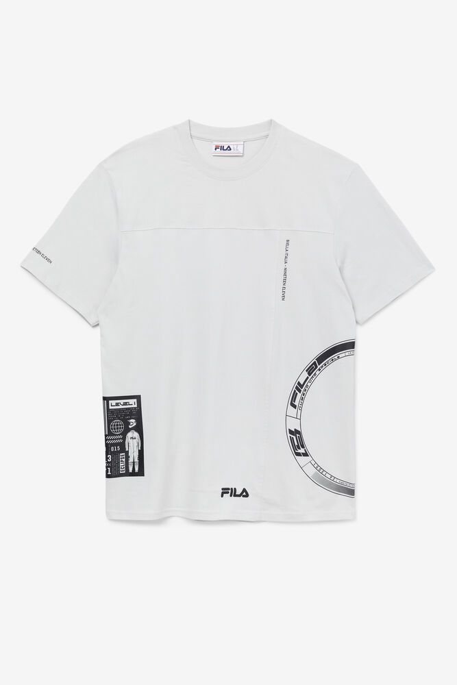 Fila T-Shirt Mens White - Deltalife Graphic - Philippines 6214039-UT